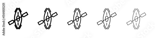 canoe icon thin line outline set or collection