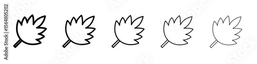 cannabis leafs icon thin line outline set or collection