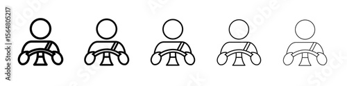 Car driver icon thin line outline set or collection