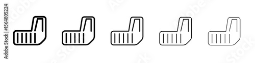 Car mud flap icon thin line outline set or collection