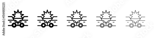 Car accident icon thin line outline set or collection