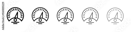 Car speedometer icon thin line outline set or collection