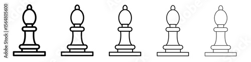 chess king icon thin line outline set or collection