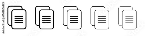 Copy icon thin line outline set or collection