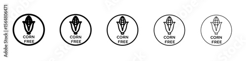 corn free icon thin line outline set or collection
