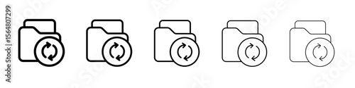 Data recovery icon thin line outline set or collection