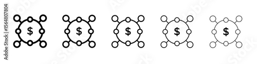Diversified investment icon thin line outline set or collection