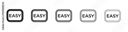Easy icon thin line outline set or collection