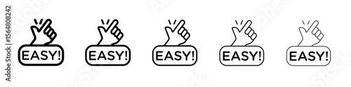 Easy icon thin line outline set or collection