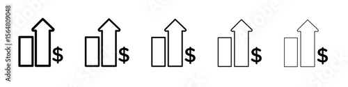 Expensive icon thin line outline set or collection