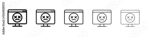 Fail or failure icon thin line outline set or collection