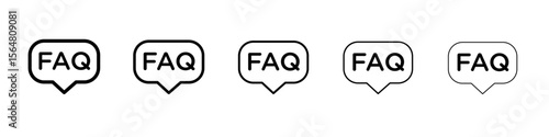 FAQ icon thin line outline set or collection