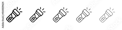 Flashlight icon thin line outline set or collection