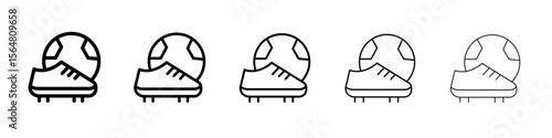football soccer shoes icon thin line outline set or collection