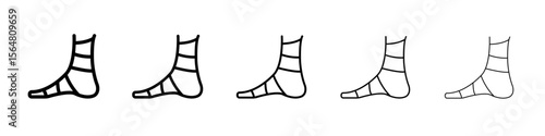 Foot splint icon thin line outline set or collection