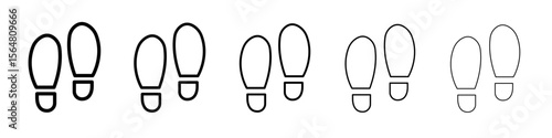 Footprints icon thin line outline set or collection