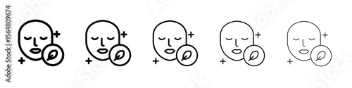 For sensitive skin icon thin line outline set or collection