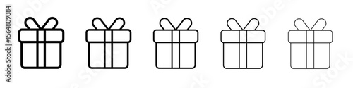 Free gift icon thin line outline set or collection