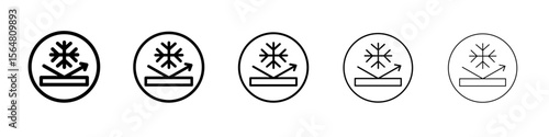 Frost resistant icon thin line outline set or collection