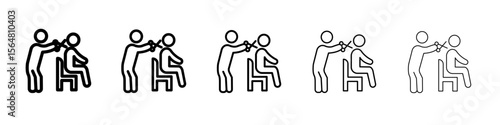 hairdresser service icon thin line outline set or collection