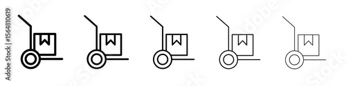 Hand pallet jack icon thin line outline set or collection