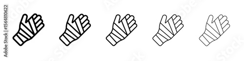 hand accident icon thin line outline set or collection