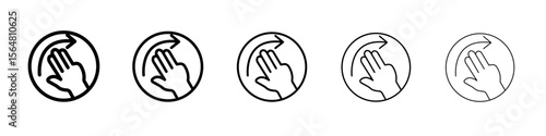 Hand, fingers, gesture, swipe, rotate icon thin line outline set or collection