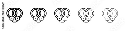 Handcuffs icon thin line outline set or collection