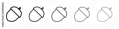 Hazelnut icon thin line outline set or collection