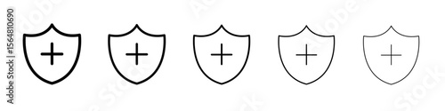 Health insurance icon thin line outline set or collection