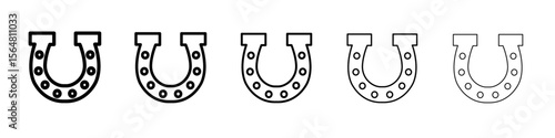 horseshoe icon thin line outline set or collection