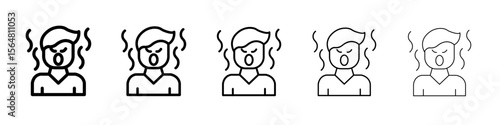 hot human icon thin line outline set or collection