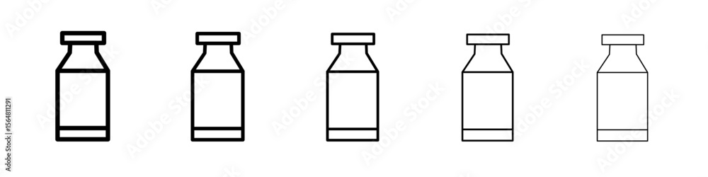 Obraz premium Injection vial icon thin line outline set or collection