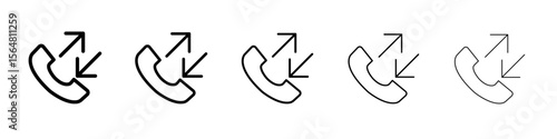 incoming outgoing calls icon thin line outline set or collection