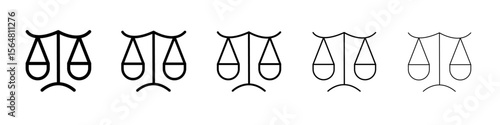 Inequality icon thin line outline set or collection