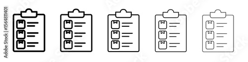 Inventory icon thin line outline set or collection