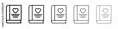 Love story icon thin line outline set or collection