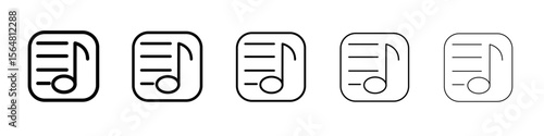 Lyrics icon thin line outline set or collection