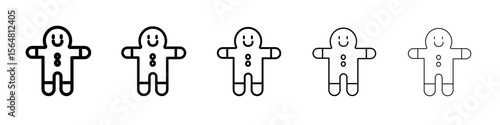 Man cookie icon thin line outline set or collection