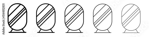 Mirror icon thin line outline set or collection