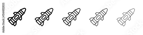 missile launcher icon thin line outline set or collection