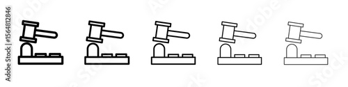 Mole game whack icon thin line outline set or collection