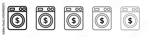 Money laundering icon thin line outline set or collection