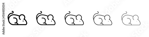 Mouse animal icon thin line outline set or collection