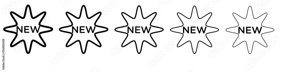 New symbol icon thin line outline set or collection New symbol icon thin line outline set or collection