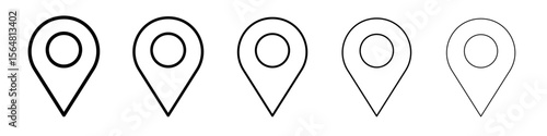 Navigation pin icon thin line outline set or collection