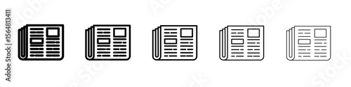 newspaper icon thin line outline set or collection