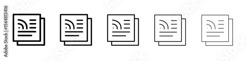 News feed icon thin line outline set or collection