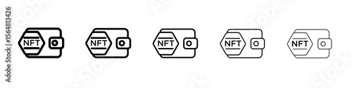 NFT wallet icon thin line outline set or collection