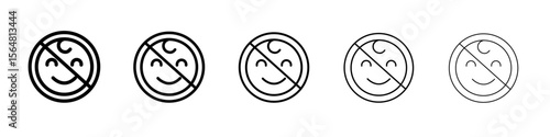 No kid allowed icon thin line outline set or collection